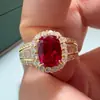Anillo de rubí vintage para mujer de una generación, plata de ley s925, engaste de cuatro garras con corindón rojo paloma de 2 quilates, anillo de diamante