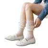 Calcetines Blancos Finos de Verano para Mujer con Puntos, Borde de Encaje, Estilo Ballet, Transpirables, Calcetines Tobilleros Mary Jane con Lazo