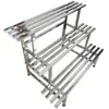 Estante de acero inoxidable para flores de balcón, de hierro, escalonado, de pie, multicapa, carnoso, para sala de estar, almacenamiento, estante decorativo para macetas de exterior