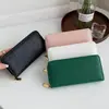 Baigou Bolso Estilo Coreano Patrón de Mantarraya Cartera Cremallera Clutch Color Sólido PU Cartera Gran Capacidad