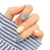 Azul e branco francês usando brilho para unha rosto de unha adesivo de unha peça de unha postiça produto acabado de arte de unha