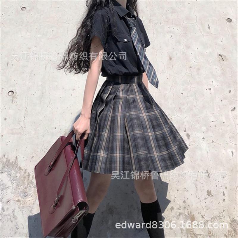色织格子半身裙JK制服女裙子37.JPG