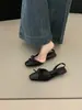 Primeiro Encontro com os Meias-Sapatos Fechados Estilo Francês para Mulheres, com Laço, Salto Baixo, Estilo Suave, Sandálias de Primavera