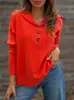 Amazon Europeo y Americano transfronterizo 2026 otoño e invierno nuevos tops, estación independiente cuello solapa abotonado suelto manga larga color liso suéter