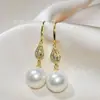 Pendientes Elegantes de Gama Alta para Mujer, Pendientes de Perla, Pendientes de Gota de Agua de Lujo Ligero, Venta al por Mayor Fábrica de Diseño de Nicho Venta al por Mayor