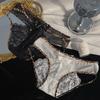 Calcinha de Renda Estampa de Leopardo Sexy Hot Girl Bell* Desejo Puro Vazada Respirável Para Bumbum Bonito Fina de Cintura Média para Meninas