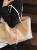 Bolso Tote de Moda Popular Simple Elegante Gran Capacidad para Mujer Moda Casual para el Trabajo Color Sólido Bolso de Hombro de Gama Alta