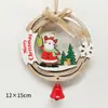 Decoraciones Navideñas Transfronterizas, Cascabeles Redondos, Colgantes para Puerta, Colgantes de Madera, Adornos Colgantes, Regalos, Etiquetas Lindas de Dibujos Animados