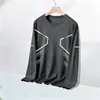 [Destacado] Camiseta Fina de Manga Larga de Otoño para Hombre, Elástica, de Secado Rápido, Corte Holgado, Trendy Casual Cuello Redondo Camiseta Básica