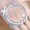 "Céu Azul Enviando Osmanthus" Japonês Cura Cinnamoroll Pulseira Azul Doce Fofa Feita à Mão com Contas Versátil Pulseira Feminina