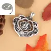Pingente Fu Giratório com Fechadura de Lótus 999 Produtos de Prata Retrô Pingente Antigo Joias de Estilo Étnico para Homens e Mulheres