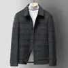 Chaqueta para Hombre 2026 Otoño/Invierno Cuadros Cuello Solapa Estilo Ropa de Trabajo Cálido Ropa Casual de Negocios para Edad Media Abrigo de Lana de un Solo Lado
