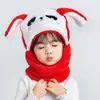 Gorro para niños, otoño e invierno, gorro con protección para las orejas para niños y niñas, bufanda de una pieza, bonito gorro de algodón con orejas de bebé, cálido y resistente al viento