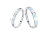 Anillo de Plata Pura 999 para Hombres y Mujeres, Lindos Anillos de Pareja de Gato y Perro Luminosos, Apertura Ajustable, Regalo de San Valentín, Cumpleaños