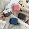Adecuado para funda protectora Apple Airpods5 con textura de tela fina, funda protectora para auriculares Bluetooth Pro3, textura de cuero de 2ª/3ª/4ª generación