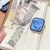 Pulseira de Silicone com Pedras Douradas, Diamantes e Pérolas Aplicável ao Apple Watch S12 S11 Huawei Fit5 GT7 Xiaomi Wristband