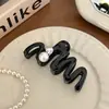 Grampo de cabelo de flanela com contas de alta qualidade para penteados de coque na parte de trás da cabeça feminina, presilha de cabelo retrô, presilha de tubarão grande, acessório de cabelo