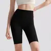 Pantalones cortos deportivos de fitness para mujer, sin líneas incómodas, sensación de piel desnuda al aire libre, adelgazantes, de cintura alta, levantamiento de glúteos, shorts de yoga de cinco puntos