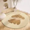 Alfombra de Imitación Cachemir de Dibujos Animados Más Vendida, Alfombrilla para Mesita de Noche de Dormitorio, Felpudo Suave de Peluche, Alfombrilla Antideslizante, Alfombrilla de Lectura para Habitación Infantil