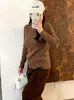 Cardigan Simples de Malha Lisa Feminino Plus Size 2026 Estilo Inverno Para Mulheres Plus Size Gola Redonda Emagrecedor Top Roupa Exterior Feminina
