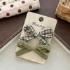 Novo grampo de cabelo infantil de laço xadrez de outono, scrunchie, elástico de cabelo de alta elasticidade, acessório de cabelo, presilha para franja lateral