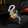 Broche Retrô, Corsage Animal de Nicho de Luxo, Alfinete de Terno, Joia de Diamante, Ano do Signo da Serpente, Acessórios de Luxo