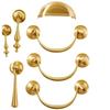 Estilo francés lujo ligero estilo crema Dorado un solo agujero colgante latón manija de cajón concha gabinete zapatero armario tirador de puerta
