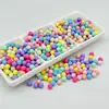 Cuentas Acrílicas de 6 mm de Colores Caramelo No Porosas, Cuentas Sólidas de Color Macarrón, Rellenos de Mármol de Colores Caramelo, Bolitas Pequeñas