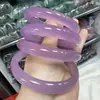 Pulseira de calcedônia gelo, pulseira de calcedônia roxa lavanda, pulseira feminina de calcedônia ágata totalmente violeta, transmissão ao vivo