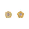 Plata S925 Chapada en Oro de 24 Quilates, Flor Blanca de Cinco Pétalos Luna de Luna, Cara de Anillo de Trébol de Cuatro Hojas, Pulsera, Pendientes, Accesorios para Joyería DIY