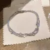 Pulsera Doble Capa Azul Estrella Adornada con Circonitas Deslumbrantes, Pulsera de Lujo Ligero de Alta Gama, Joyería de Mano Estilo Lujo Retro para Mujer