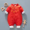 Ropa de Año Nuevo roja para bebé recién nacido de un año Mameluco para bebé niño y niña Fiesta de la Luna Llena ropa de 100 días Mameluco estilo occidental