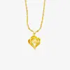 Colgante de Latón Chapado en Oro con Forma de Corazón Espiral Artículo Popular Clásico de Tiktok Fabricante de Joyería de Oro Imitación para Mujer Collar de Oro de Arena Vietnamita