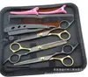 Set de Tijeras Profesionales para Peluquería Operado de Fábrica Negro Dorado Negro Azul Multicolor Tijeras para Cortar el Cabello