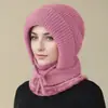 Gorro con capucha de una pieza de invierno para mujer para madres de mediana edad y mayores, forro grueso de forro polar para abrigar, gorro de lana para ciclismo, polaina cortavientos para el cuello, gorro de punto