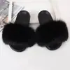 Chinelos de Pelo Sintético de Raposa para Comércio Exterior, Chinelos Peludos, Chinelos de Verão, Chinelos de Pelúcia para Casa, Sandálias de Pelúcia para Casa