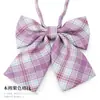 Cuello de Camisa con Lazo de Cuadros Estilo Japonés JK Flor para Mujer Estilo Universitario Foto de Graduación Camisa con Lazo Gratis Traje de Buceo con Lazo