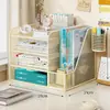 Suporte para Armazenamento de Arquivos, Cesto Organizador Multifuncional para Mesa, Caixa Organizadora de Mesa, Suporte para Livros, Estante de Escritório, Armazenamento de Dados