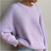 Suéter de Imitación de Visón Transfronterizo Europeo y Americano para Otoño e Invierno para Mujer, Estilo Perezoso, Holgado, Tejido Súper Suave de Manga Larga para Mujer, Versátil