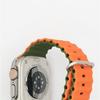 Para Apple Watch Ultra 8ª Geração Pulseira Marinha Bicolor 49mm Relógio de Silicone com Anel Duplo