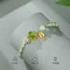 Minuyue Pulsera Tejida a Mano de Plata Esterlina S925 con Jade Hetian Natural y Trébol de Cuatro Hojas de la Suerte para Mujer Nuevo Sentido Chinoiserie de Alta Gama