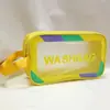 Bolsa de Cosméticos Transparente com Borda Colorida Fosca Personalizada, Simples, Portátil, À Prova d'Água, Necessaire, Cosméticos de Viagem, Armazenamento de Grande Capacidade