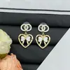 Novedad 2025 Estilo Chanel Disparo Real Combinación de Aretes de Lazo en Forma de Corazón para Mujer, Aguja de Plata, Aretes de Resina de Lujo de Gama Alta