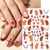 Nuevas pegatinas de arte de uñas transfronterizas ins otoño calabaza cuadros retro líneas de espinas Acción de Gracias pegatinas adhesivas para uñas
