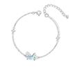 Collar de Plata Esterlina 925 de Luna para Mujer Diseño Nicho Entrada Lujo Piedra Esmaltada Cadena Clavícula Ins Amuleto Trébol de Cuatro Hojas