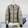 Chaqueta de Plumón Casual de Invierno para Pareja Moncler Corta Hombro Caído Corte Holgado con Capucha Ribete Reflectante Abrigo Engrosado