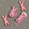 Liga de Zinco Fofa Desenho Animado Joias para Nail Art Cor Popular da Internet Tinta Spray Urso Coelho Rosa Decoração de Nail Art Acessórios
