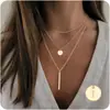 Collar de Moda Transfronterizo Europeo y Americano con Letras de 26 Letras en Capas Sencillo para Mujer, Accesorios de Apilamiento Multicapa de Nicho, Collar Versátil