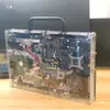 Caja de Computadora Totalmente Transparente Router Ensamblaje DIY Portátil Personalizado Todo en Uno Caja Acrílica Modificada