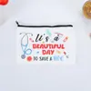 Estuche de Lona Personalizado con Diseño Colorido de Alta Calidad, Simple y de Gran Capacidad, Bolsa Portátil con Cremallera, Bolsa de Almacenamiento para Cosméticos